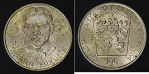 CZECHOSLOVAKIA 100 Korun ND(1985) - Silver 0.500 - Martin Kukucin - 2785