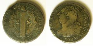 FRANCE 2 Sols 1792 W - Bronze - 3445