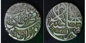 AFGHANISTAN 1 Rupee AH1240//2 - Silver 0.800 - Dost Muhammad - F/VF - 3457