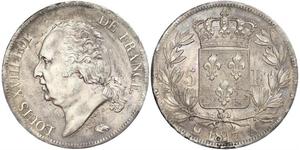 Frankreich. Ludwig XVIII. 1814, 1815-1824. 5 Francs 1817 A. Davenport 87, Gadoury 614. Minimal berieben, vorzüglich