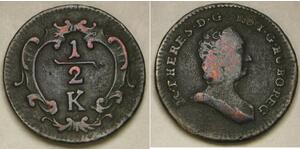 AUSTRIA 1/2 Kreuzer ND (1760) - Copper - Maria Theresa - VF - 4069 *