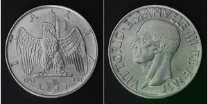 ITALY 1 Lira 1943 R Yr. XXI - Vittorio Emanuele III. - aUNC - 809