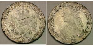 FRANCE 1 Ecu 1785 K - Silver 0.917 - Louis XVI. - Adjusted - VF - 3584 *