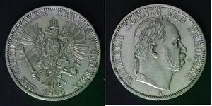 PRUSSIA 1 Thaler 1866 A - Silver 0.900 - Victory of Austria - aUNC - 500