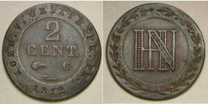 WESTPHALIA (German State) 2 Centimes 1812 C - Jerome Bonaparte - VF/XF - 4075 *