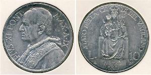 10 Lira Vaticano (1926-) Argento Pope Pius XI (1857 - 1939)