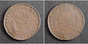  
  1615, Spanish Netherlands, Brabant, Albert & Isabella.  Copper 