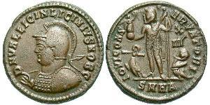 1 Follis /  AE3 Impero romano (27BC-395) Bronzo Licinius II (315-326)