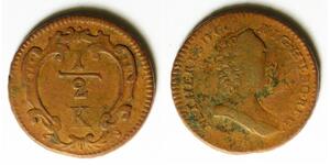AUSTRIA 1/2 Kreuzer ND(1760) - Copper - Maria Theresia - 3388