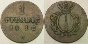 PRUSSIA 1 Pfennig 1810 A - Copper - Friedrich Wilhelm III. - VF+ - 2711 *