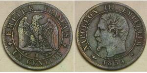 FRANCE 1 Centime 1854 BB - Bronze - Napoleon III. - VF+ - 174 *