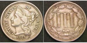UNITED STATES 3 Cents 1865 - VF - 3363 