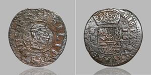 COLONIAL ERA SPAIN. Philip IV, 1621-1665. 16 Maravedis, 1665