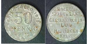 GERMANY (Bochum) 50 Pfennig 1918 - Iron - Kriegsgeld - aUNC - 1534