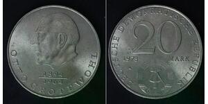 GERMANY (DDR) 20 Mark 1973 A - Copper/Nickel - Otto Grotewohl - XF/aUNC - 331