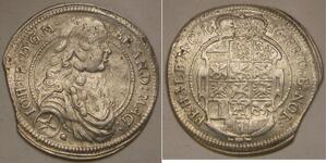 BRANDENBURG ANSBACH (German Margravate) 1/6 Thaler 1676 - Silver - VF+ - 2619 *