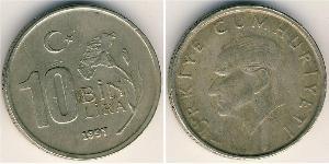 10000 Lira Turquie (1923 - ) Cuivre/Nickel 