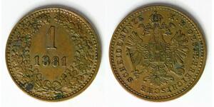 AUSTRIA 1 Kreuzer 1881 - Copper - Franz Joseph I. - XF/aUNC - 627