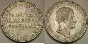 PRUSSIA Mining Thaler 1840 A - Silver 0.75 - Friedrich Wilhelm III. - XF - 2727*