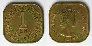 MALAYA AND BRITISH BORNEO 1 Cents 1957 - Bronze - Elizabeth II. - aUNC - 365