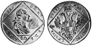20 Kreuzer Fürstentum Ansbach (1398–1792) Silber Karl Alexander (Brandenburg-Ansbach-Bayreuth)(1736 – 1806)