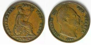 GREAT BRITAIN 1 Farthing 1837 - Copper - William IV. - VF- - 3918