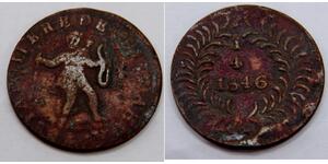 Mexico - 1846 - Copper 1/4 Real - Free State of Chihuahua - KM# 341