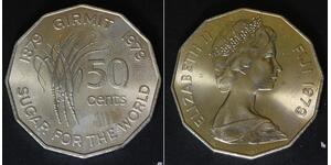 FIJI ISLANDS 50 Cents 1979 - Copper/Nickel - Elizabeth II. - F.A.O. - 2272