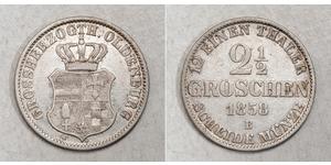 1/12 Thaler Grand Duchy of Oldenburg (1814 - 1918) Plata Peter Friedrich Wilhelm, Duke of Oldenburg