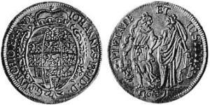 2 Дукат Ансбах (1398–1792) Золото John Frederick, Margrave of Brandenburg-Ansbach (1654 – 1686)