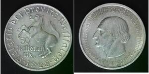 WESTPHALIA 50 Million Mark 1923 - Aluminum - Notgeld - XF - 4606