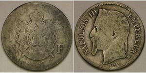 FRANCE 1 Franc 1868 BB - Silver 0.835 - Napoleon III. - 820 *