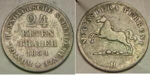 HANNOVER (German Kingdom) 1/24 Thaler 1862 B - Billon - George V. - VF/XF - 850*