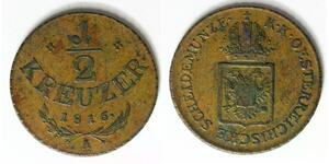 AUSTRIA 1/2 Kreuzer 1816 A - Copper - Franz II. (I.) - VF - 2364