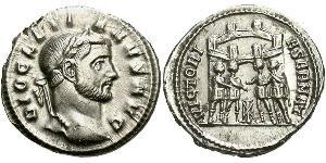 1 Argenteus Imperio romano (27BC-395) Plata Diocleciano (244-311)