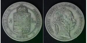 HUNGARY 1 Forint 1879 KB - Silver 0.900 - Franz Joseph I - VF- - 596