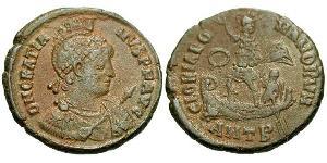 1 Follis /  AE2 Imperio romano de Occidente (285-476) Bronce Graciano (359-383)