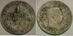 PRUSSIA (Germany) 1 Groschen 1855 A - Billon 0.22 - F. Wilhelm IV. - VF - 2597 *