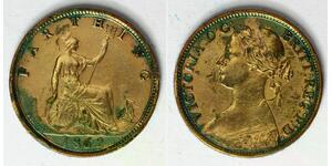 GREAT BRITAIN 1 Farthing 1862 - Bronze - Victoria - VF/XF - 1584
