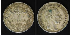 HUNGARY 2 Korona 1912 KB - Silver 0.835 - Franz Joseph I. - VF - 3171