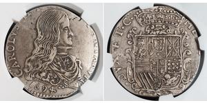  
  1676, Italy, Milan (Duchy), Charles II of Spain.  Silver Filippo Coin. NGC VF-30!  Mint Year: 1694 State: Duchy of Milan Mint Place: Milan (Italy) Ruler: Charles II of Spain. Denomination: Si ...