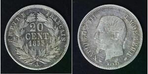 FRANCE 20 Centimes 1853 A - Silver 0.900 - Napoleon III. - VF - 3881