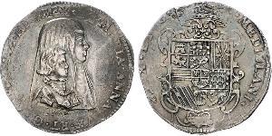 Ausländische Münzen und Medaillen Italien-Mailand Karl II. von Spanien 1665-1700. Filippo 1666, unter Vormundschaft seiner Mutter Anna von Österreich. Die Büsten Karls und seiner Mutter nebeneina ...