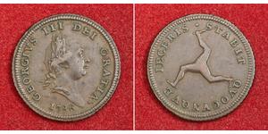  
    1786, Isle of Man (British Dependency), George III. Copper ½ Penny Coin.    Mint Year: 1786 Reference: KM-8.  Condition: A nice XF! Denomination: ½ Penny Material: Copper Diameter: 27mm Wei ...
