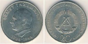 20 Марка Німецька Демократична Республіка (1949-1990) Срібло Ернст Тельман