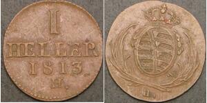 SAXONY (German State) 1 Heller 1813H - Copper - VF - 1351 