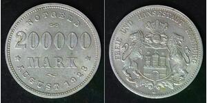 HAMBURG 200000 Mark 1923 - Aluminum - Notgeld / Emergency Money - XF/aUNC - 2378