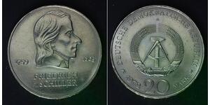 GERMANY (DDR) 20 Mark 1972 A - Copper/Nickel - Friedrich von Schiller - 664