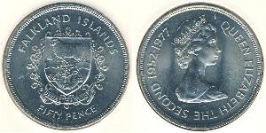 50 Пені Фолклендські острови Мідь Єлизавета II (1926-2022)