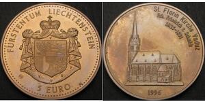 LIECHTENSTEIN 5 Euro 1996 - St. Florian Church in Vaduz - aUNC - 1693 
